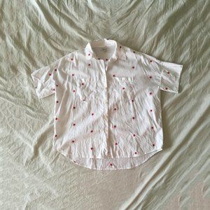 Madewell White Button-Up Shirt with Stars
